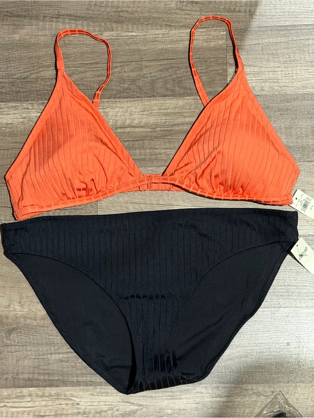 XL Aerie Women’s 2 Piece Bikini Swimsuit In Orange & Black BNWTS
